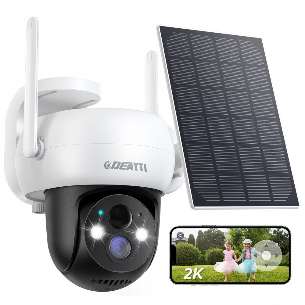 Deatti Security Camera Wireless Outdoor K Solar Security Camera