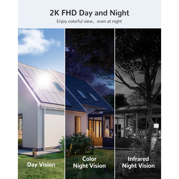 (2K Upgrade) Wireless Outdoor WiFi PTZ Surveillance Camera, DEATTI WiFi IP Camera, Bidirectional Audio, PIR Motion Detection, Color Night Vision, SD/Cloud/IP66, APP: CloudEdge
