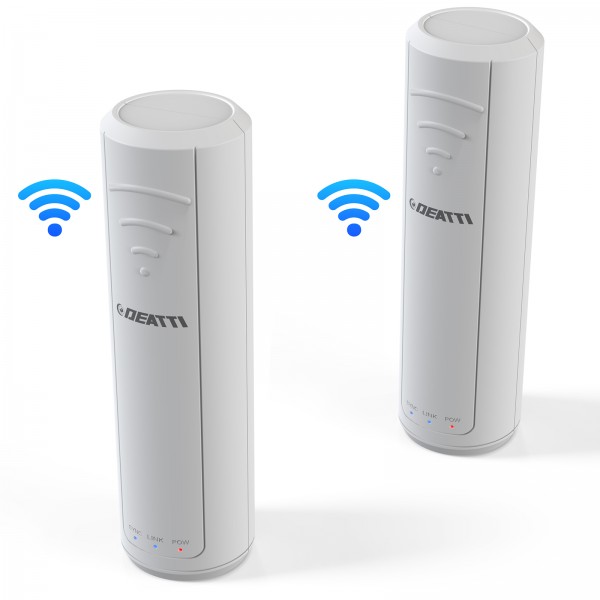 DEATTI WLAN repeater for surveillance camera, WLAN repeater, WiFi repeater with LAN connection, coverage up to 200 m², all standard routers