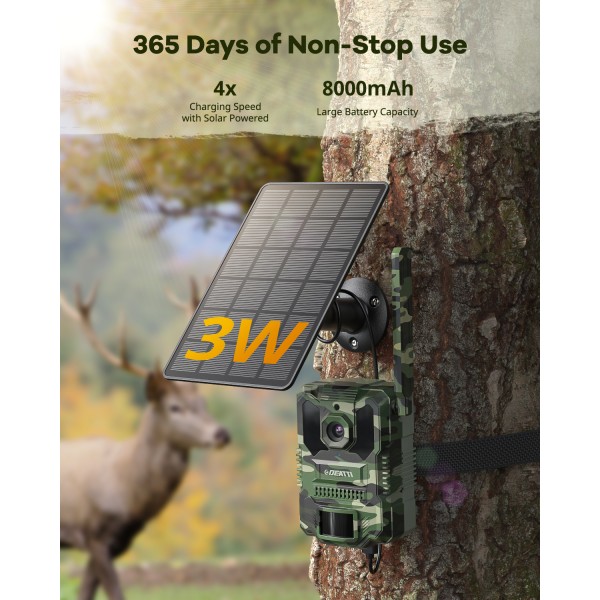 DEATTI 2.7K Video Cellular Trail Cameras,Game Cameras with No Glow Night Vision,64GB SD Card,No WiFi Needed,Unlimited Data Plan,0.2s Trigger Time for Wildlife Deer Monitoring Trail Cam