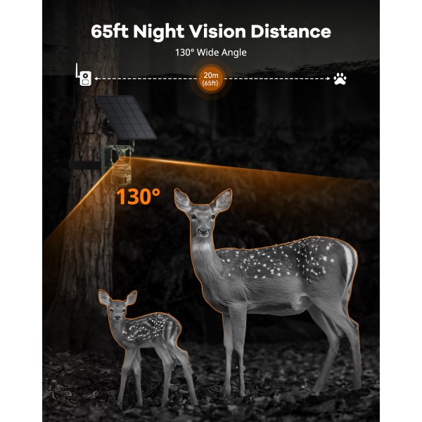 DEATTI 2.7K Video Cellular Trail Cameras,Game Cameras with No Glow Night Vision,64GB SD Card,No WiFi Needed,Unlimited Data Plan,0.2s Trigger Time for Wildlife Deer Monitoring Trail Cam