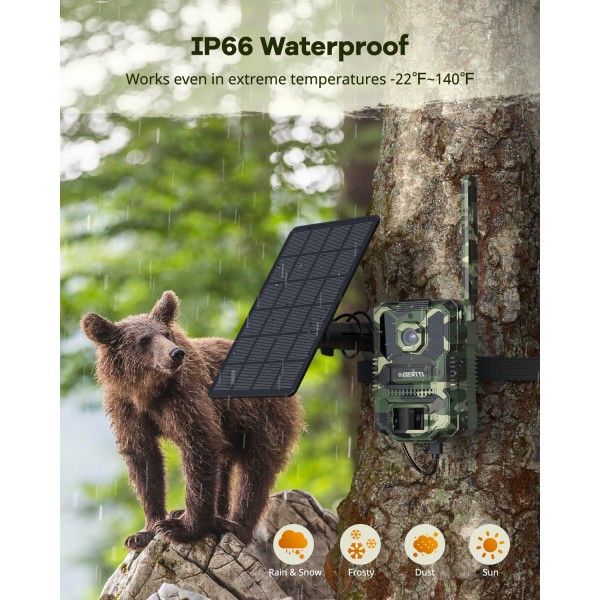 DEATTI 2.7K Video Cellular Trail Cameras,Game Cameras with No Glow Night Vision,64GB SD Card,No WiFi Needed,Unlimited Data Plan,0.2s Trigger Time for Wildlife Deer Monitoring Trail Cam